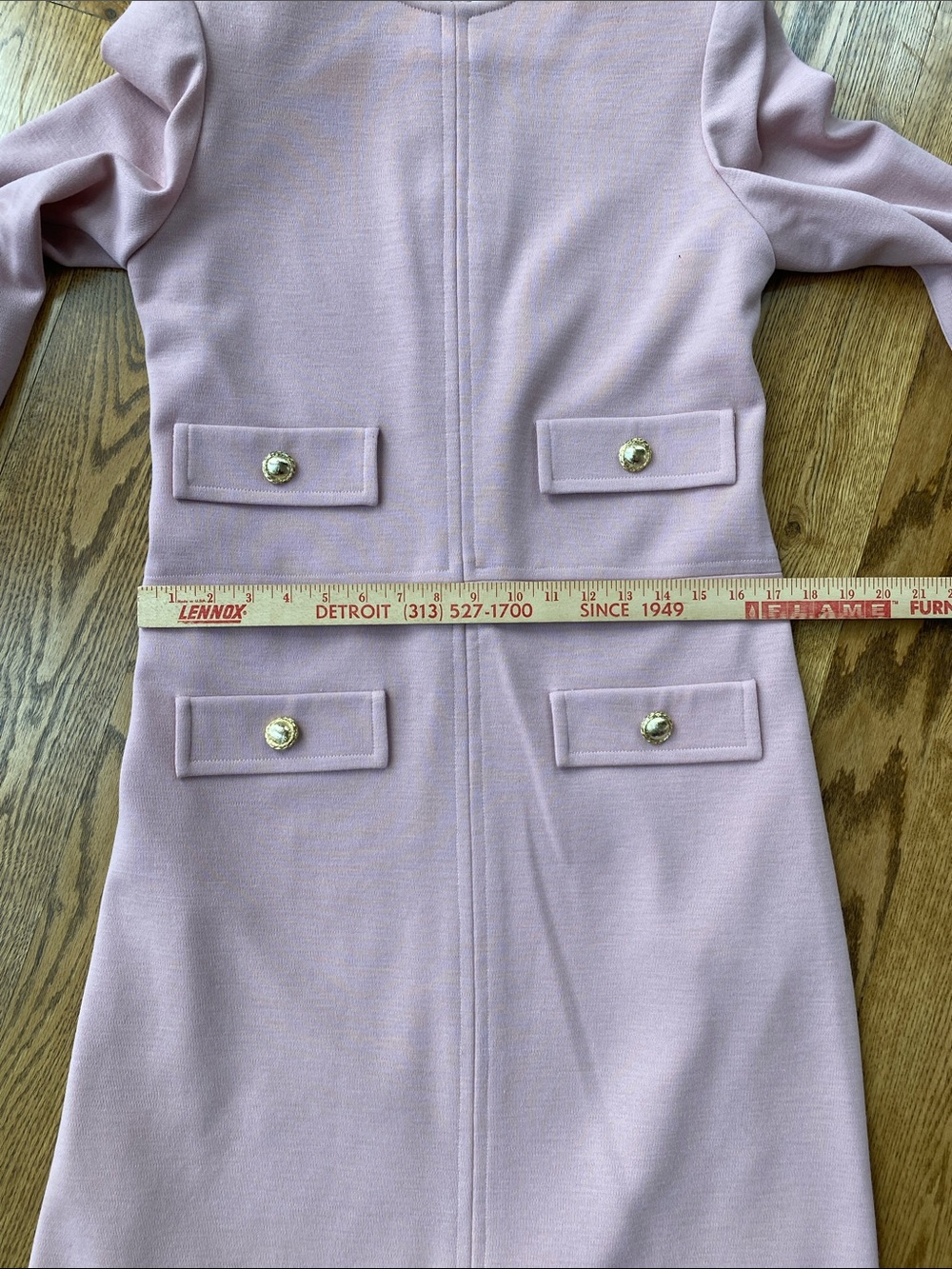 Vintage Helga powder pink Jackie O First Lady dress faux pocket size medium knit - Picture 14 of 16